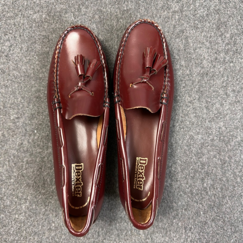 Dexter Womens Tassel Loafers Burgundy Leather Moc Toe Slip On USA Size 8.5M